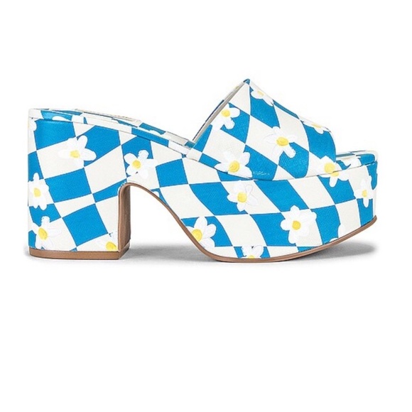 Larroude Shoes - Larroude BlueWhite Checkered Daisy Miso SuperChunky Platforms NWOT Size 8.5